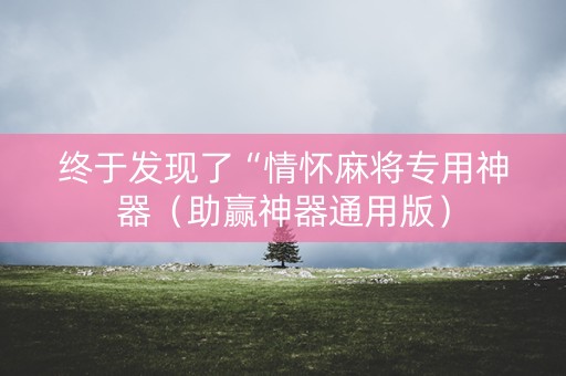 终于发现了“情怀麻将专用神器（助赢神器通用版）