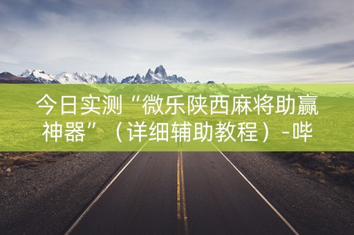 今日实测“微乐陕西麻将助赢神器”（详细辅助教程）-哔哩哔哩