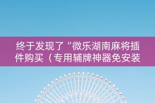 终于发现了“微乐湖南麻将插件购买（专用辅牌神器免安装）