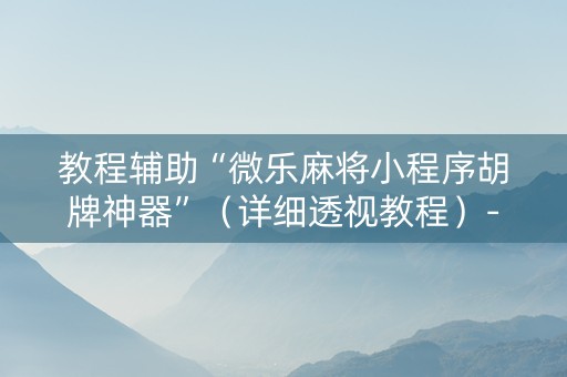 教程辅助“微乐麻将小程序胡牌神器”（详细透视教程）-哔哩哔哩
