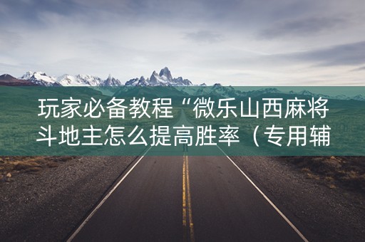 玩家必备教程“微乐山西麻将斗地主怎么提高胜率（专用辅牌神器免安装）