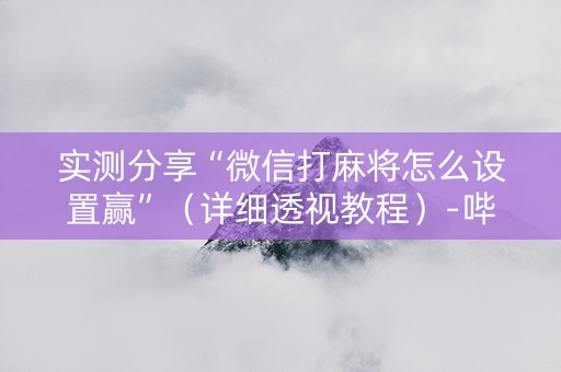 实测分享“微信打麻将怎么设置赢”（详细透视教程）-哔哩哔哩