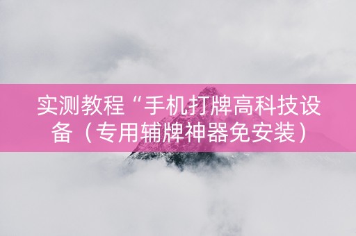 实测教程“手机打牌高科技设备（专用辅牌神器免安装）