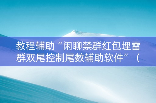 教程辅助“闲聊禁群红包埋雷群双尾控制尾数辅助软件”（详细透视教程）-哔哩哔哩