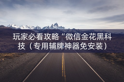 玩家必看攻略“微信金花黑科技（专用辅牌神器免安装）