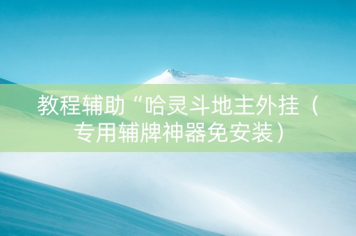 教程辅助“哈灵斗地主外挂（专用辅牌神器免安装）