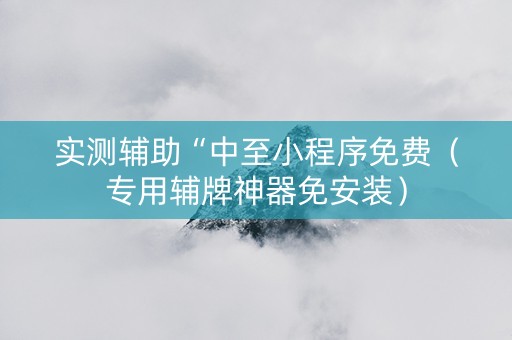 实测辅助“中至小程序免费（专用辅牌神器免安装）