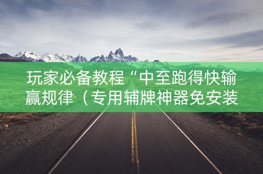 玩家必备教程“中至跑得快输赢规律（专用辅牌神器免安装）