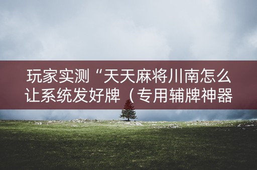玩家实测“天天麻将川南怎么让系统发好牌（专用辅牌神器免安装）