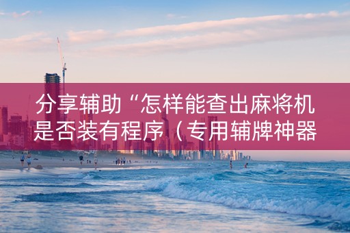 分享辅助“怎样能查出麻将机是否装有程序（专用辅牌神器免安装）