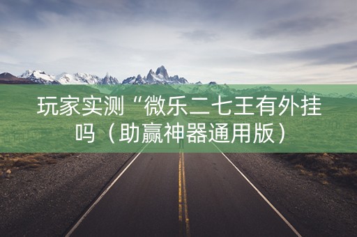 玩家实测“微乐二七王有外挂吗（助赢神器通用版）