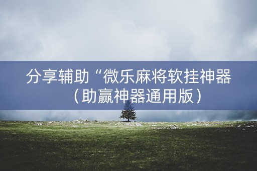 分享辅助“微乐麻将软挂神器（助赢神器通用版）