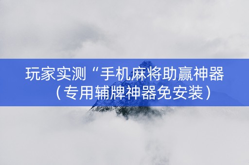 玩家实测“手机麻将助赢神器（专用辅牌神器免安装）