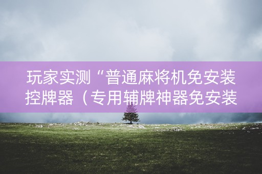 玩家实测“普通麻将机免安装控牌器（专用辅牌神器免安装）