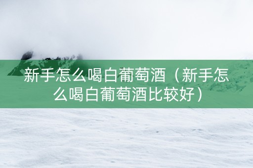 新手怎么喝白葡萄酒（新手怎么喝白葡萄酒比较好）