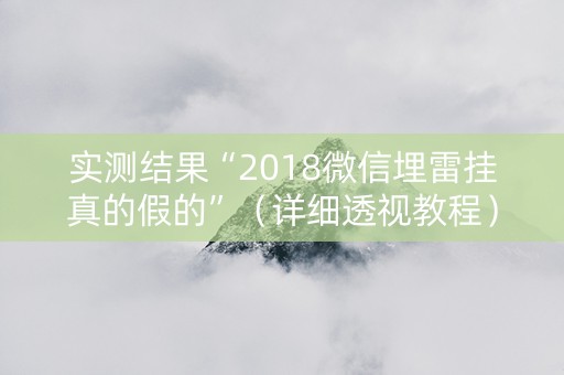 实测结果“2018微信埋雷挂真的假的”（详细透视教程）-哔哩哔哩