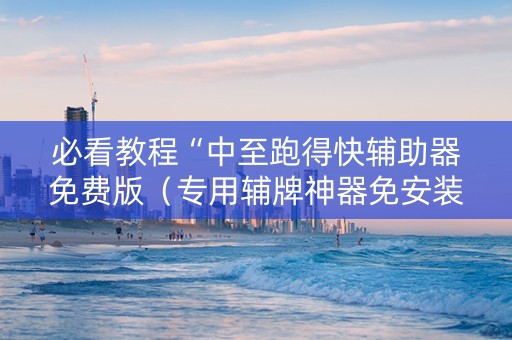 必看教程“中至跑得快辅助器免费版（专用辅牌神器免安装）