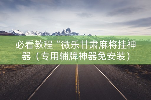 必看教程“微乐甘肃麻将挂神器（专用辅牌神器免安装）