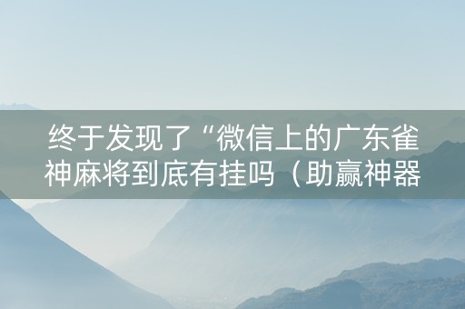 终于发现了“微信上的广东雀神麻将到底有挂吗（助赢神器通用版）