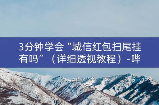 3分钟学会“城信红包扫尾挂有吗”（详细透视教程）-哔哩哔哩