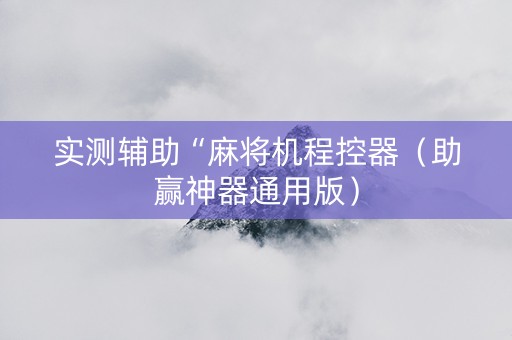 实测辅助“麻将机程控器（助赢神器通用版）