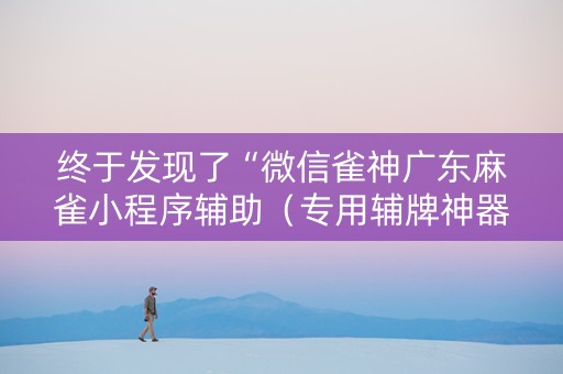 终于发现了“微信雀神广东麻雀小程序辅助（专用辅牌神器免安装）