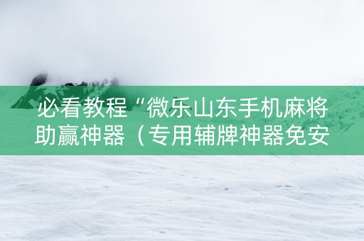 必看教程“微乐山东手机麻将助赢神器（专用辅牌神器免安装）