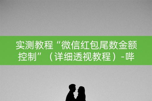 实测教程“微信红包尾数金额控制”（详细透视教程）-哔哩哔哩