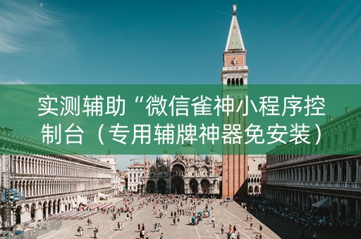 实测辅助“微信雀神小程序控制台（专用辅牌神器免安装）