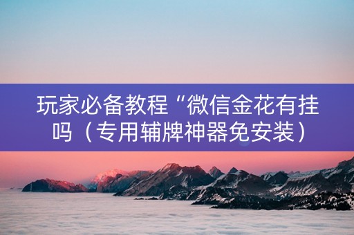 玩家必备教程“微信金花有挂吗（专用辅牌神器免安装）