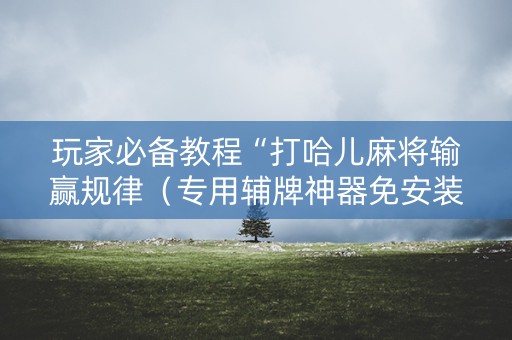 玩家必备教程“打哈儿麻将输赢规律（专用辅牌神器免安装）