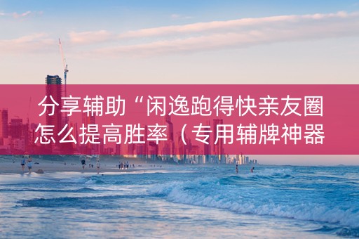 分享辅助“闲逸跑得快亲友圈怎么提高胜率（专用辅牌神器免安装）