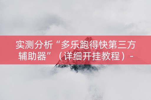 实测分析“多乐跑得快第三方辅助器”（详细开挂教程）-哔哩哔哩