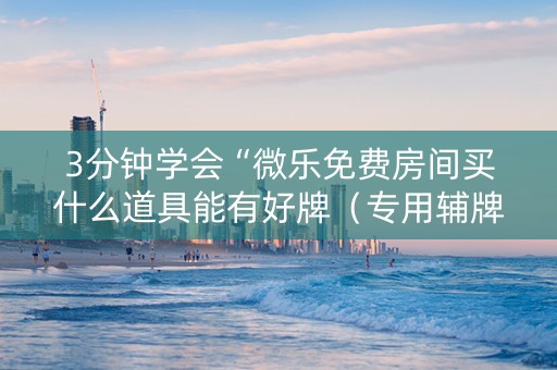3分钟学会“微乐免费房间买什么道具能有好牌（专用辅牌神器免安装）