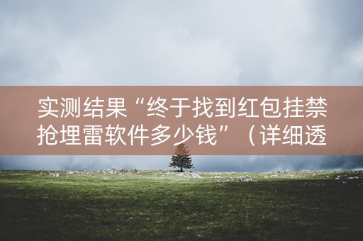 实测结果“终于找到红包挂禁抢埋雷软件多少钱”（详细透视教程）-哔哩哔哩