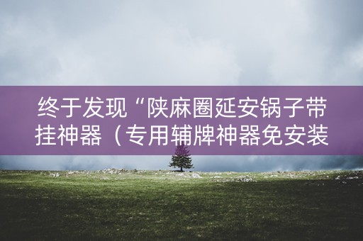 终于发现“陕麻圈延安锅子带挂神器（专用辅牌神器免安装）