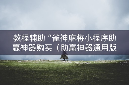 教程辅助“雀神麻将小程序助赢神器购买（助赢神器通用版）