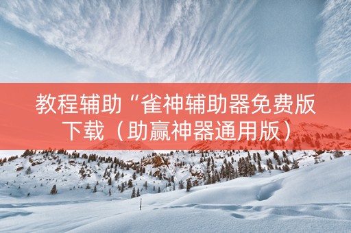 教程辅助“雀神辅助器免费版下载（助赢神器通用版）