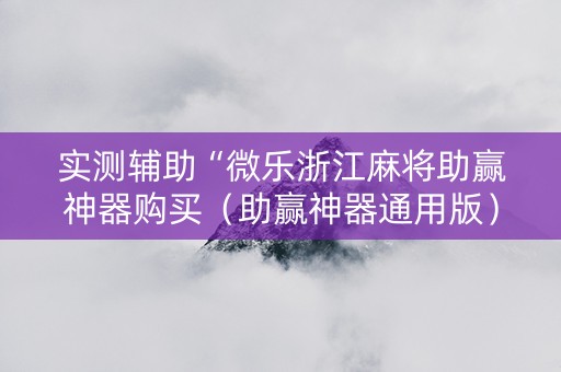 实测辅助“微乐浙江麻将助赢神器购买（助赢神器通用版）