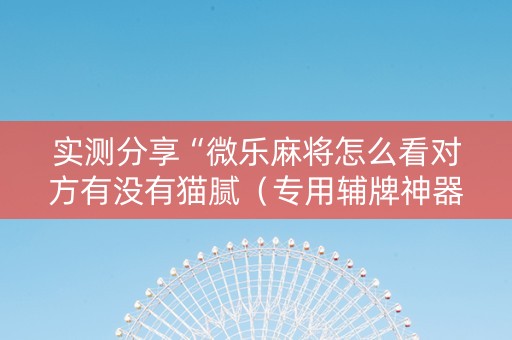 实测分享“微乐麻将怎么看对方有没有猫腻（专用辅牌神器免安装）