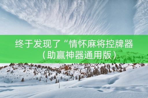 终于发现了“情怀麻将控牌器（助赢神器通用版）