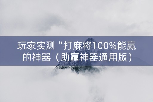 玩家实测“打麻将100%能赢的神器（助赢神器通用版）