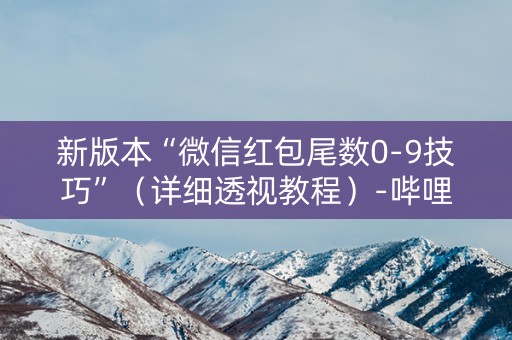 新版本“微信红包尾数0-9技巧”（详细透视教程）-哔哩哔哩