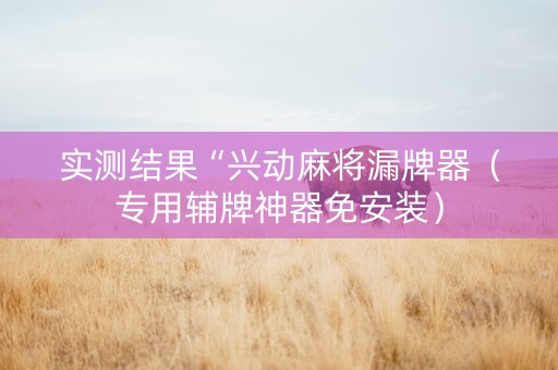 实测结果“兴动麻将漏牌器（专用辅牌神器免安装）