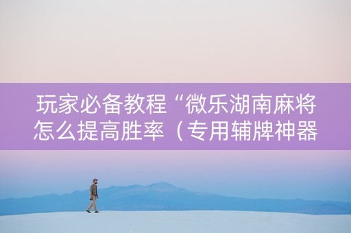 玩家必备教程“微乐湖南麻将怎么提高胜率（专用辅牌神器免安装）