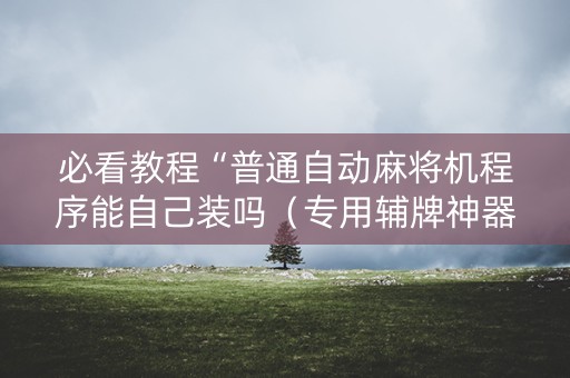 必看教程“普通自动麻将机程序能自己装吗（专用辅牌神器免安装）