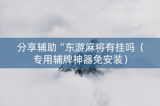 分享辅助“东游麻将有挂吗（专用辅牌神器免安装）
