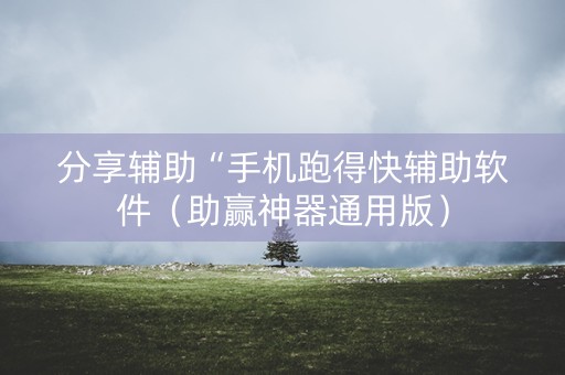 分享辅助“手机跑得快辅助软件（助赢神器通用版）