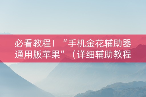 必看教程！“手机金花辅助器通用版苹果”（详细辅助教程）-哔哩哔哩