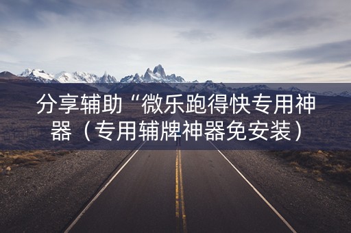 分享辅助“微乐跑得快专用神器（专用辅牌神器免安装）